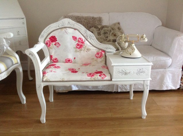 Beautiful hand painted and reupholstered vintage furniture