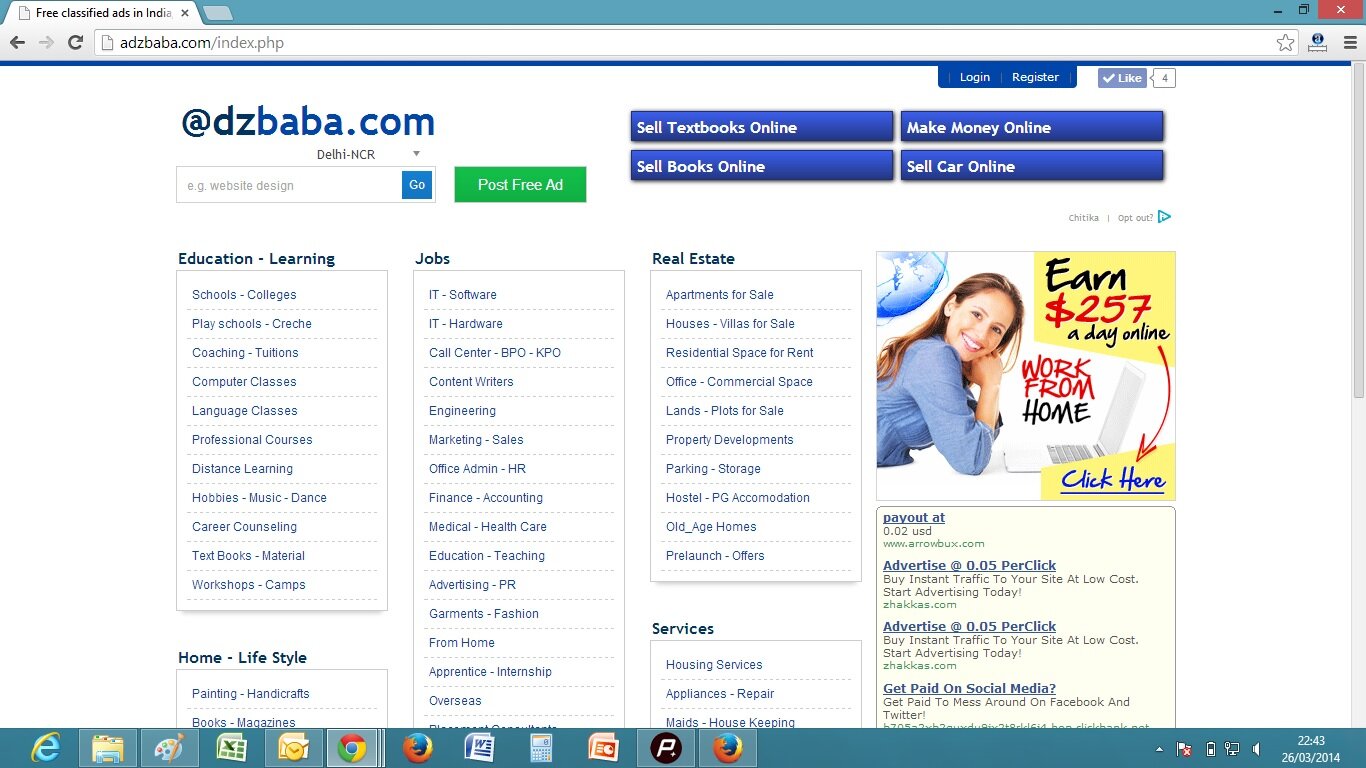 adzbaba India is a free classifieds website to Sell/Buy/Find- property, homes, jobs, business, accessories, mobiles, computers, classes, colleges, services.....
