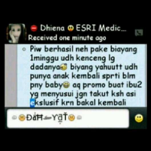 soniabusana's profile picture. Masalah Jerawat? Berat badan? Payudara? Dll | Sms/WA/Line:
081296439292 | PIN:
75f495f5 | IG: @MeliaBiyang_Pro