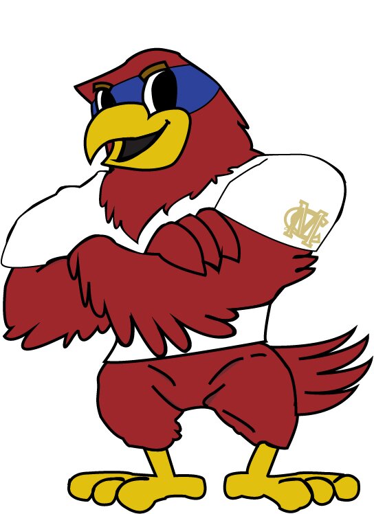 I am Harvey the Hawk, mascot, promoter of school spirit, and supporter of academic excellence at Mill Creek High School