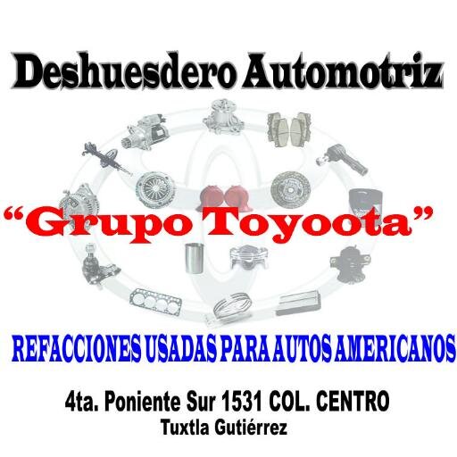 Deshuesadero Automotriz Grupo Toyota le ofrece un extenso surtido de refacciones automotrices nuevas y usadas. Especialistas en TOYOTA, GM, CHEVROLET, NISSAN