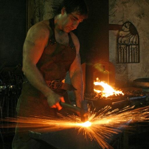 Master Blacksmith, Robb Martin. We incorporate traditional blacksmithing, armouring and sculpting techniques to create a distinctive style of work.