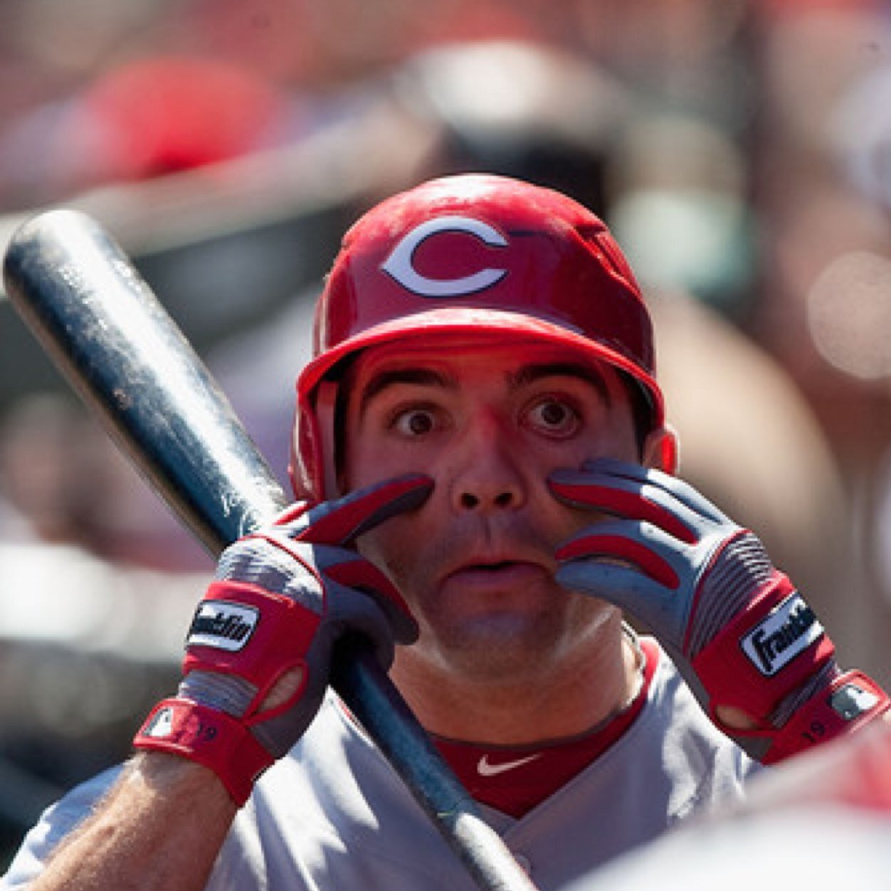Happen to be the laser precision eyes of Joey Votto. No Lasik, GOD Given.