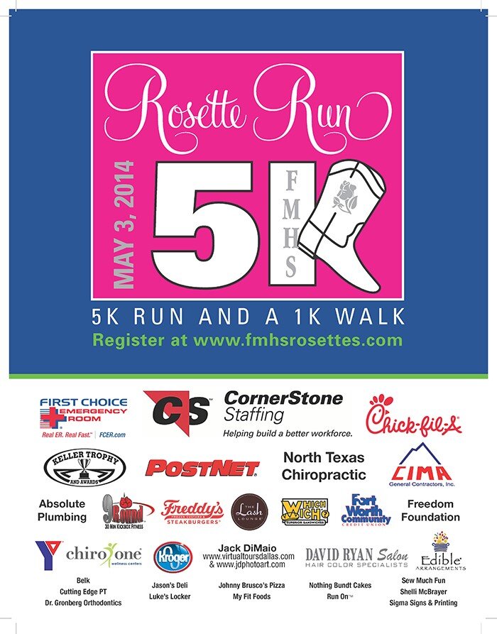 May 3rd, 2013 at 8:30 AM the FMHS Rosette Drill Team will be hosting their first annual 5K/1K!  Please support us as we support you.  Medals are waiting for you