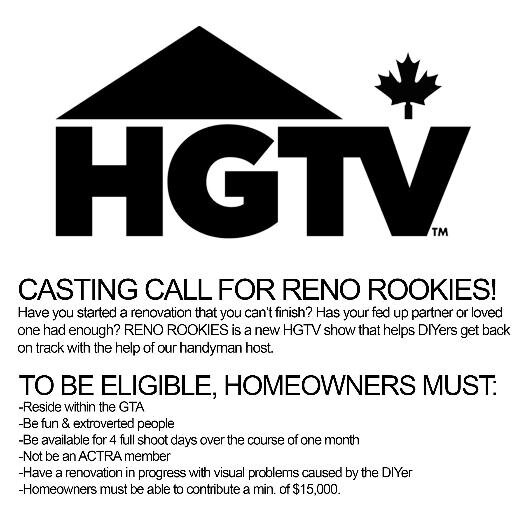 RENO ROOKIE IS NOW CASTING IN TORONTO