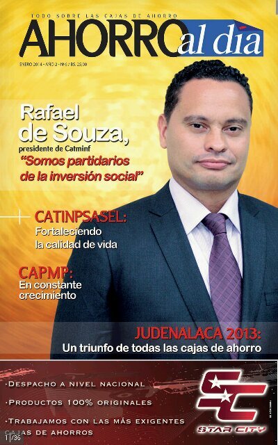Revista dedicada a las cajas de ahorro. Amplia tu negocio y ventas. Anuncia aquí. Telf. 0212.5155327. 0414.3805071. 0416.5304521 ahorroaldia@gmail.com