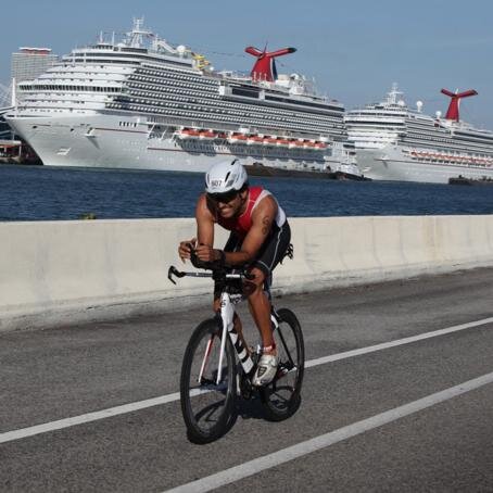 Triathlete in training to become an Ironman at Lake Placid in 2014.