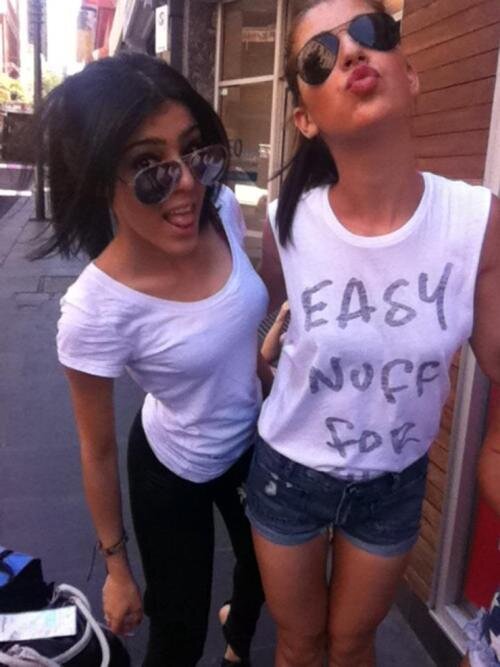 Giving your friend the look when you see someone attractive.