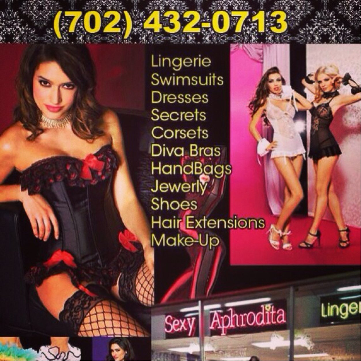 The sexiest boutique in las vegas - Lingerie Corsets - Bikinis- Club wear-Shoes-jelwery -sex toys -plus sizes -dresses
