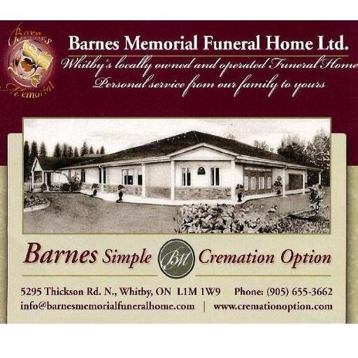 BarnesCremation's profile picture. Barnes Simple Cremation Option is the lowest cost cremation package from a full service Funeral Home in Whitby, Ajax or Oshawa.