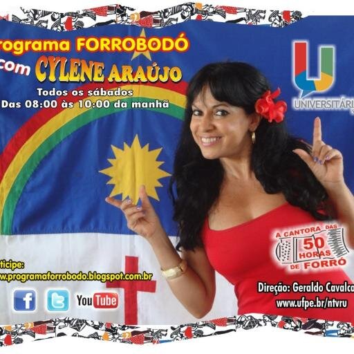 Programa vai ao ar todos os sábados na Rádio Universitária Fm UFPE, 99,9mhz. Das 08h até 10h com muito forró.Apres.da cantora/Radialista Cylene Araújo.