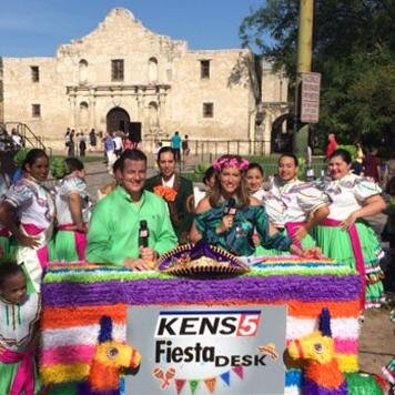 We're serious about #KENS5Fiesta. So serious I'm a piñata anchor desk! #VivaFiesta