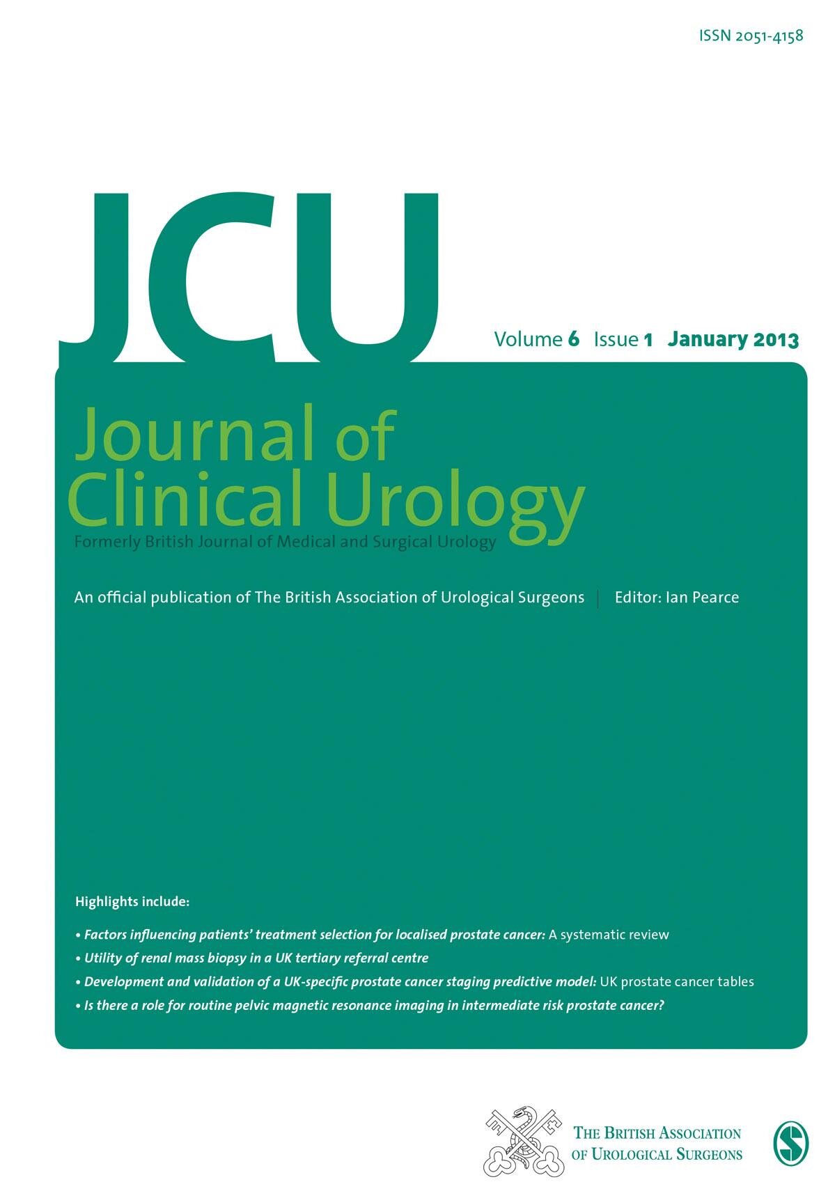 Journal of Clinical Urology | Clinically orientated Journal of Urology | Publication of @BAUSurology | Editor @endouro |