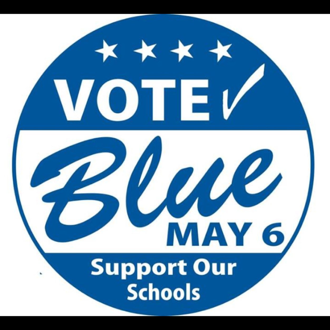 This is a group of supporters of Brookville OH schools and their students for the upcoming levy on May 6th.  Go Blue!!