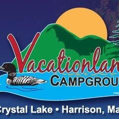 Vacationland Campground is on Crystal Lake in Harrison, Maine