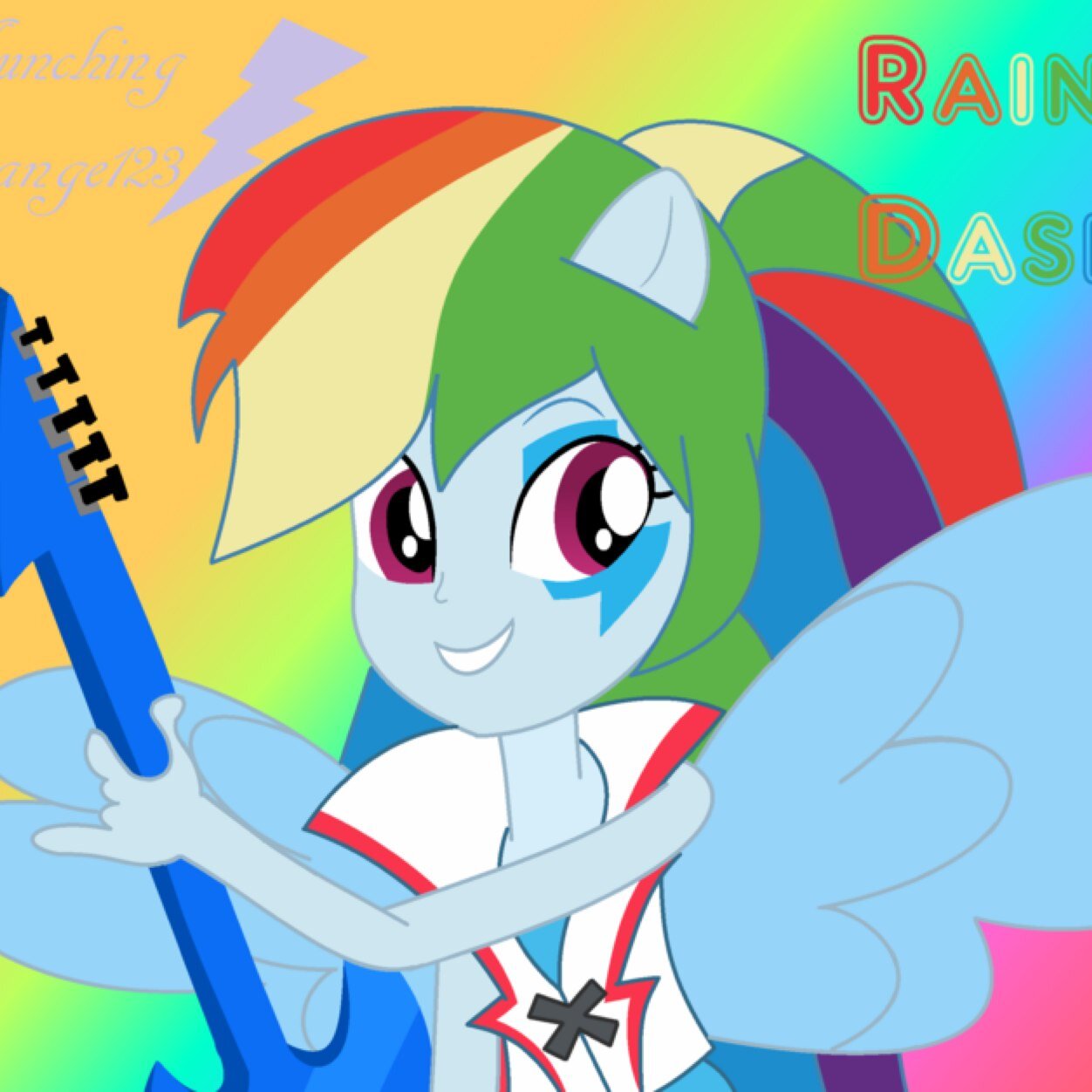 Sup'! Im Rainbow Dash and im a very good rockstar and soccer player. I love my friends so much.