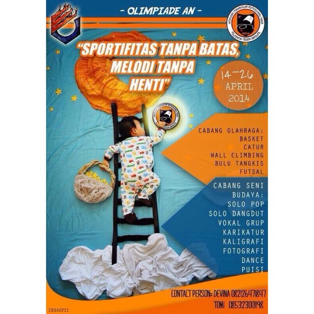 14-26 April 2014. 5 lomba bid.olahraga & 8 lomba bid.seni-budaya  SPORTIFITAS TANPA BATAS, MELODI TANPA HENTI