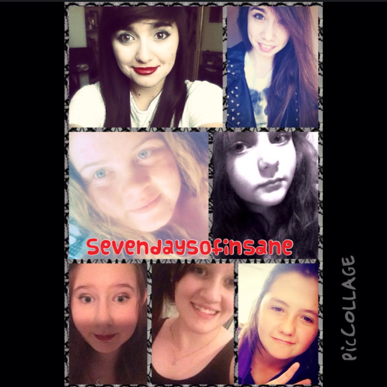 seven days + seven weirdos =insane
Elle,Alyssa,Lucy,Alli,Jade,Abbey,Skyla