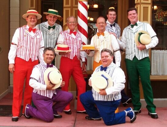 Barbershop quartet specializing in close harmony, tap dancing, and Deagan Organ Chimes.