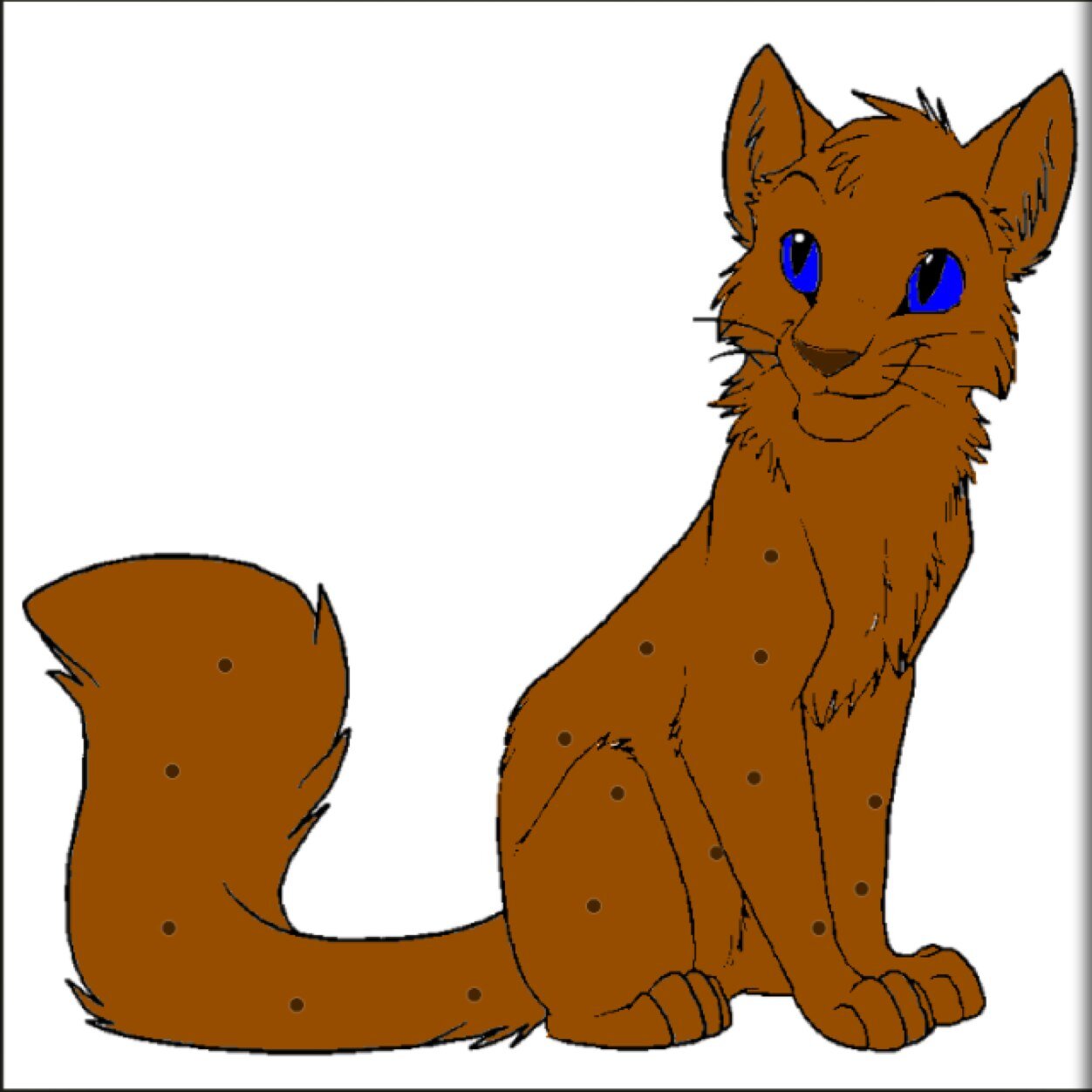 A big brown tom with blue eyes and dark brown paws mom:honeypool dad:brownheart clan:powerclan sis:@leopardwarrior mate:none