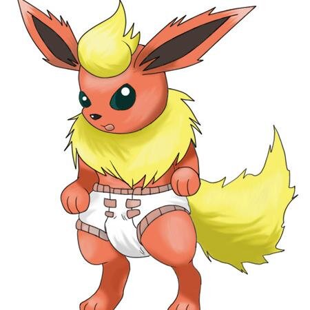 a young but very strong but playful Flareon living with @doctor_char