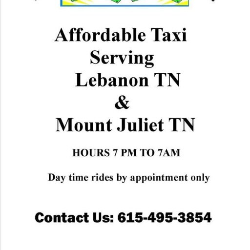 AffordableTaxi2's profile picture. We are a locally owned and operated cab company operating in: Murfreesboro, Smyrna, Lebanon, etc. Contact us at:  (615) 495-3854