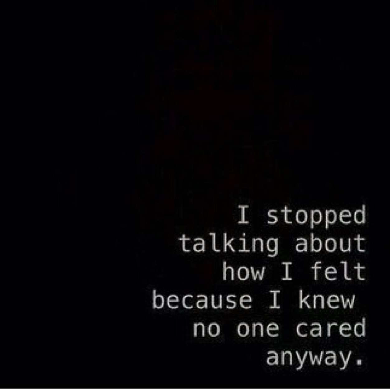 Giving up is my thing.