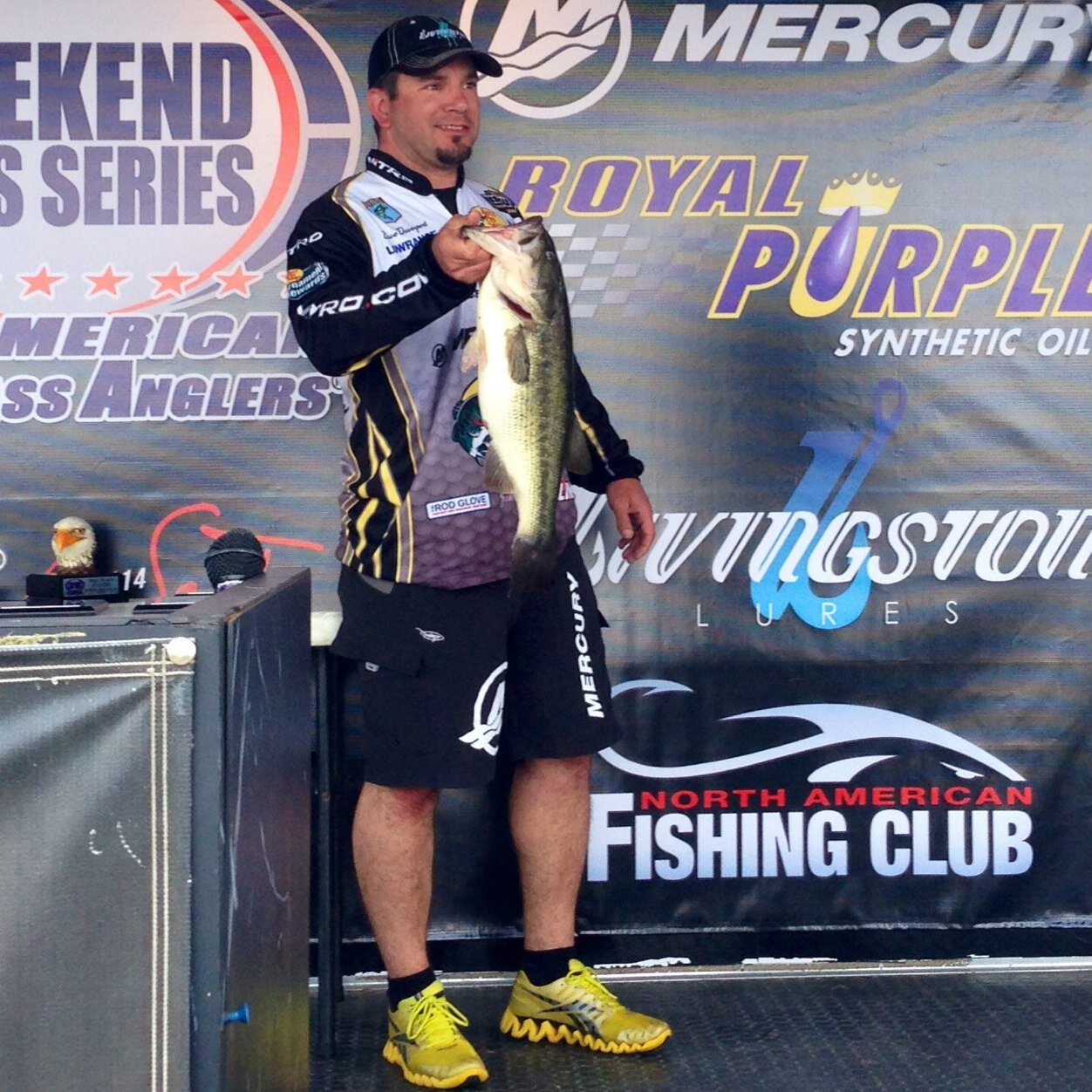 Cincinnati Bass Pro Shops ProStaff, Livingston Lures Reg. ProStaff, Nitro State Team Member, Mercury/Motorguide Pro-Staff, Warrior Baits ProStaff, Rod Glove
