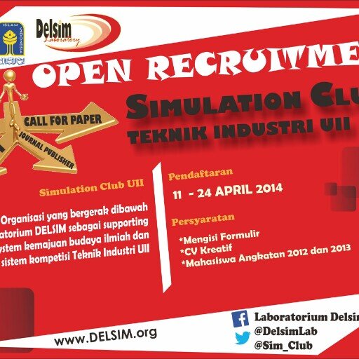 Sim_Club's profile picture. An official account of Simulation Club Delsim Laboratory. Industrial Engineering, Islamic University of Indonesia.