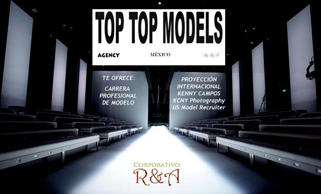 TOP TOP Models es una filial a Corporativo R&A, Empresa dedicada a la industria del espectáculo, la moda, el deporte, producciones y la publicidad.