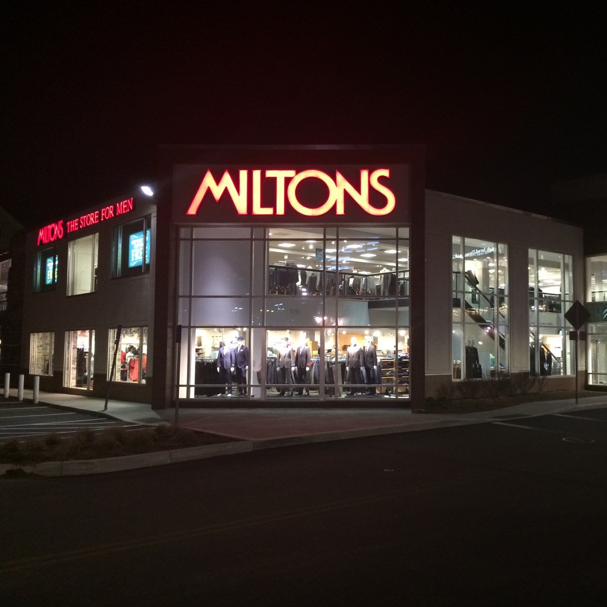 Miltons - The Store for Men at Chestnut Hill Square on Rt. 9 East in Chestnut Hill and at South Shore Plaza, Braintree.