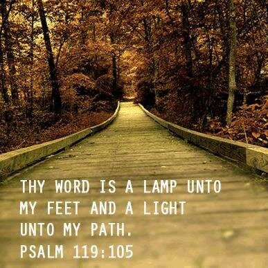 Psalm 119:105-Your word is a lamp for my feet, a light on my path.