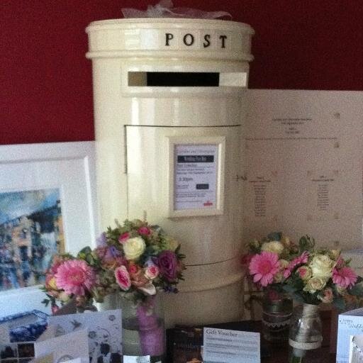An elegant Traditional Wedding Post Box for hire, which has a lockable opening to the front so that gifts can be placed securely inside. Personalised panel.