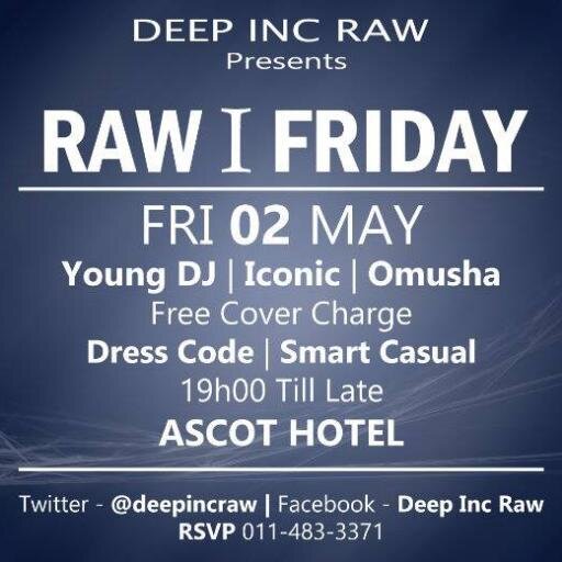Deep Inc Raw the Future Brand
ÜT: -26.15576 .28.07556
https://t.co/Hpfh6MoJq4