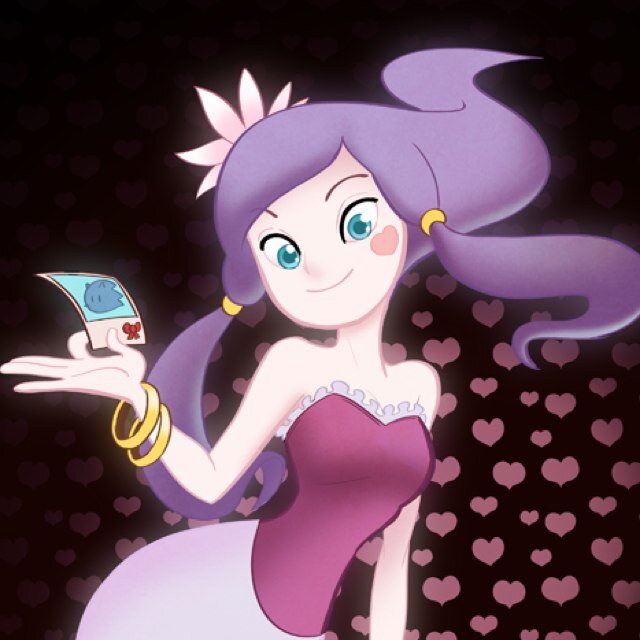 [She pointed to a wall of photos, giggling while looking at one of the blue werehog]