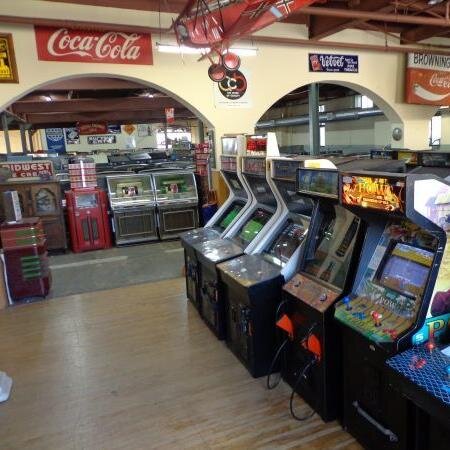 We sell jukeboxes, arcade equipment, pinball games, video games, coin operated antiques, advertising signs, and anything else we find cool.