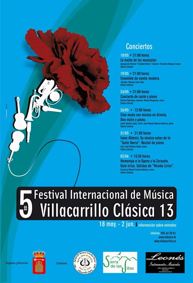 Festival Internacional de Música Villacarrillo Clásica. Vamos a realizar la sexta edición a finales de agosto. ¡Te esperamos!