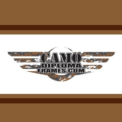 Custom made camo diploma frames for hunting, military, and over 4,000 colleges and universities.
