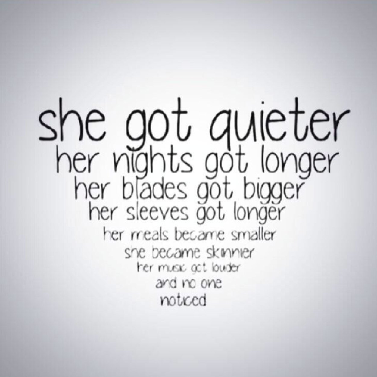 Depression. Suicidal. social anxiety. Anorexia.