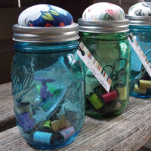 Pin cushion jars and hair accessories is where my crafty side has been hanging out at. Who knows where my creativity will take me from here.
