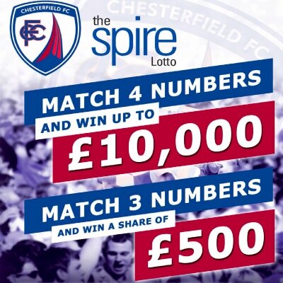 Chesterfield FC's new lottery. Just £1 a week to enter - win up to £10,000! Click here for details: https://t.co/SKnMc2vnZm