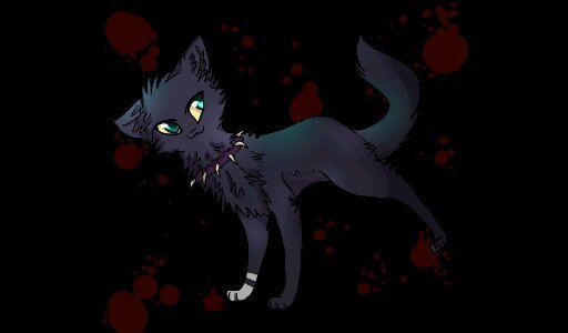 Sleek , skinny,evil, black she-cat, broad shoulders,Numb on the inside, Faint blue eyes, One white paw.6 moons old Mate: Blackstar. {Clan-Deathclan, theme-Pain}