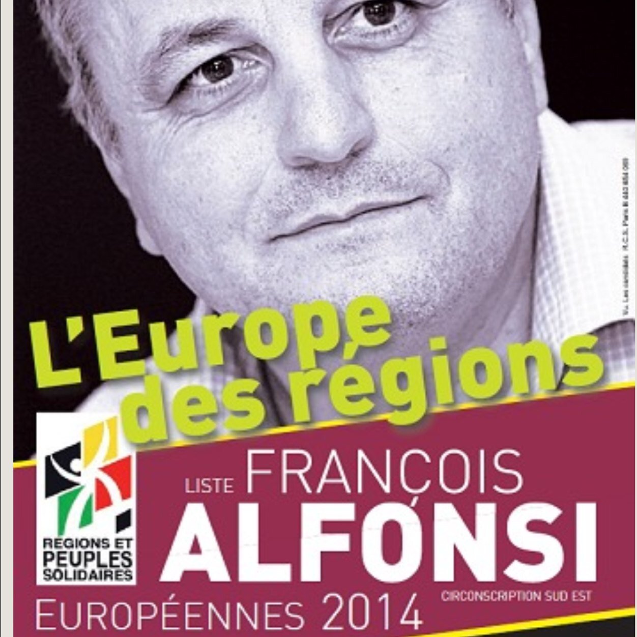 RPS_SudEst2014's profile picture. Compte officiel de la liste Pour Une Europe des #Régions et des #Peuples Solidaires aux #européennes dans la circonscription du Sud-Est conduite par @F_Alfonsi