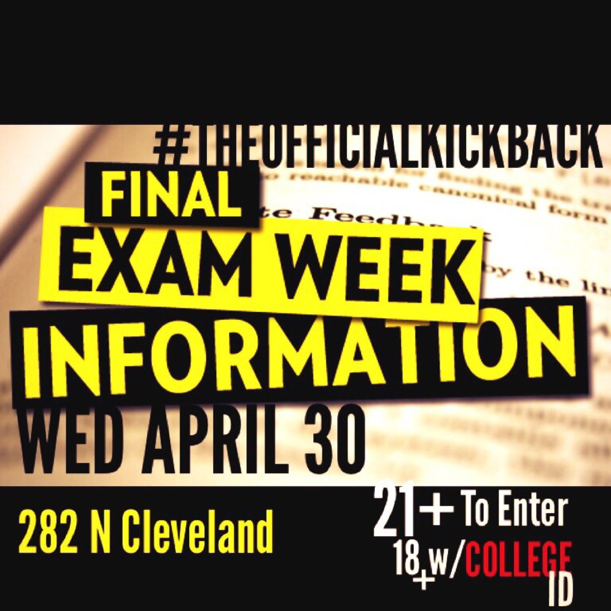 This is the official page for all updates on #TheOfficialKickBacks ... Past, Present, or Future!! 282 Cleveland!