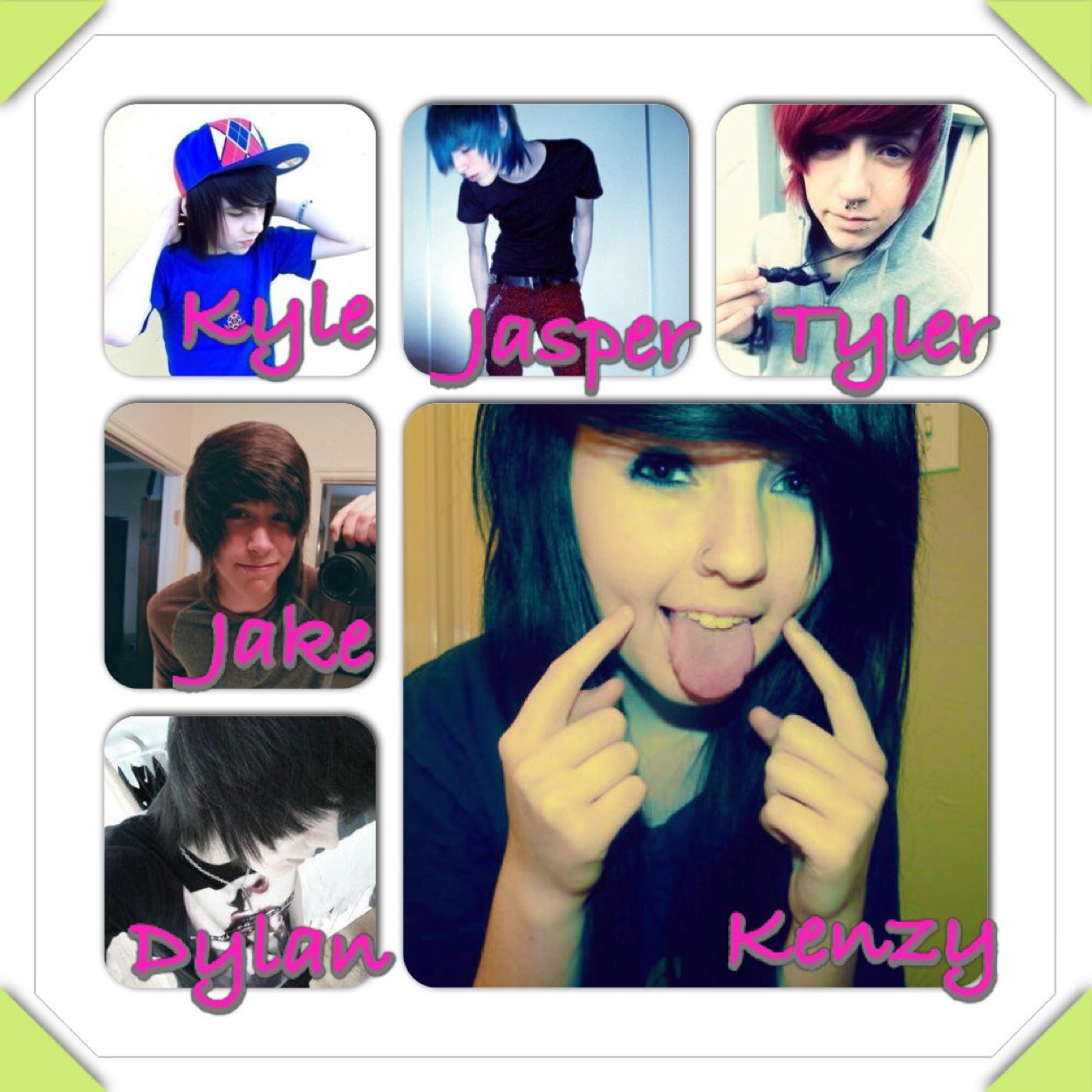 Jake,Married:Christian. Dylan: Engaged: Liam. Kyle,Engaged: Jacob, I love him, my baby. Kenzy, Single. Jasper: Taken: Chris. #RP
