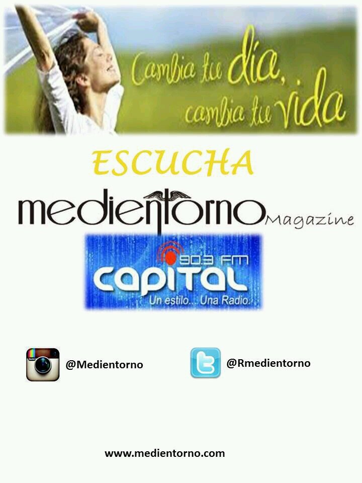 RMedientorno's profile picture. Revista especializada en salud y de distribución gratuita...Medientorno Magazine de 8 a 9 am de Lunes a Viernes por Capital 90.3 FM...
