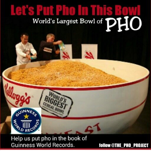 In the process of raising awareness on our attempt to set a world record for the world's largest bowl of pho with Guinness World Records.