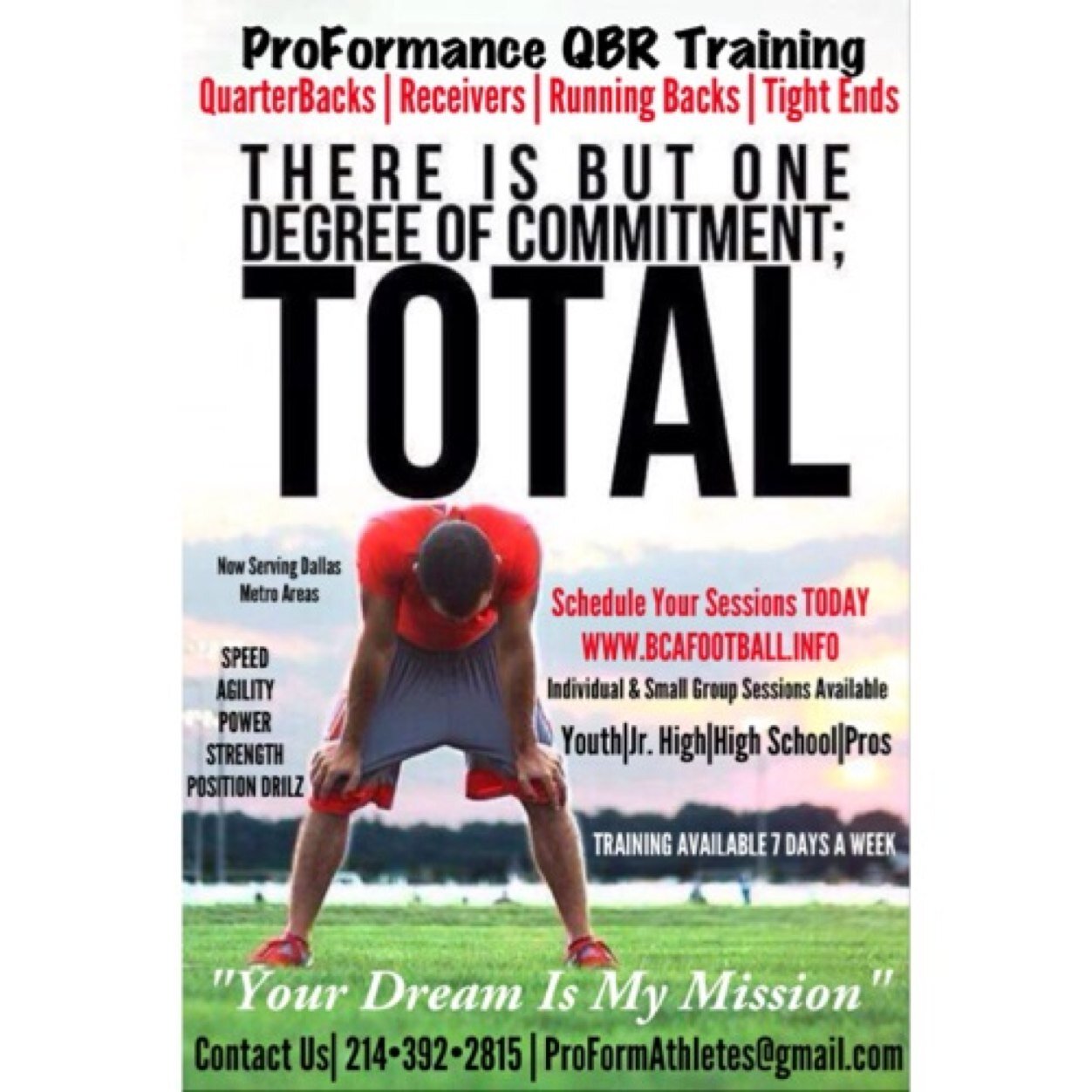 proformQBR's profile picture. We unlock the potential nationwide with focus on the #RECEIVER position WR, RB & TE at their highest level on and off the field. Perform like the PROs. #WRLIFE