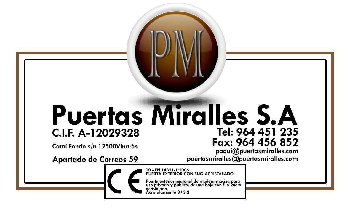 Fabricante de puertas de madera maciza, principalmente en maderas de Mobila, Flandes, Roble e Iroko.