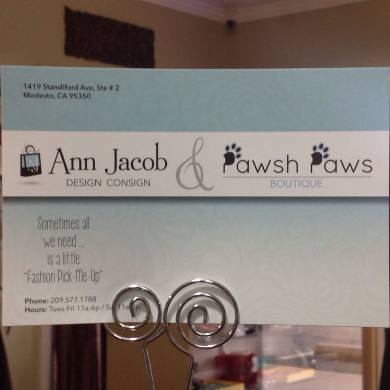 paws_ann's profile picture. We are a new Dog Boutique and a high end consignment store. We are located at 1419 Standiford Avenue Ste.#2 in Modesto, CA 95350 (209)577-1788  in Frontier West